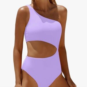 One-Shoulder Purple Swimsuit